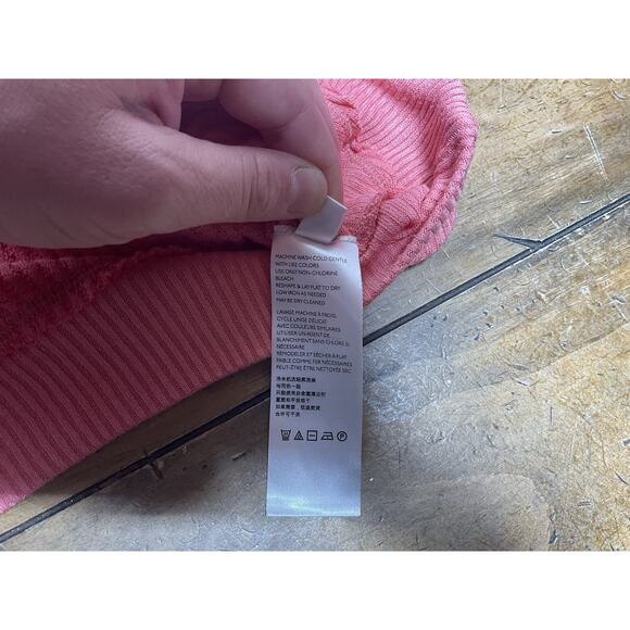 Free People Santa Clara Thermal Salmon Long Sleeve Top Size Medium Oversized - Picture 9 of 11